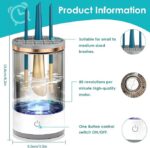 "Automatic makeup brush cleaner and dryer," "Fast spinning brush cleaner for makeup tools," "Electric brush cleaner for hygienic makeup application," "Deep cleaning makeup brush washing machine," "Portable automatic makeup brush washer and dryer."